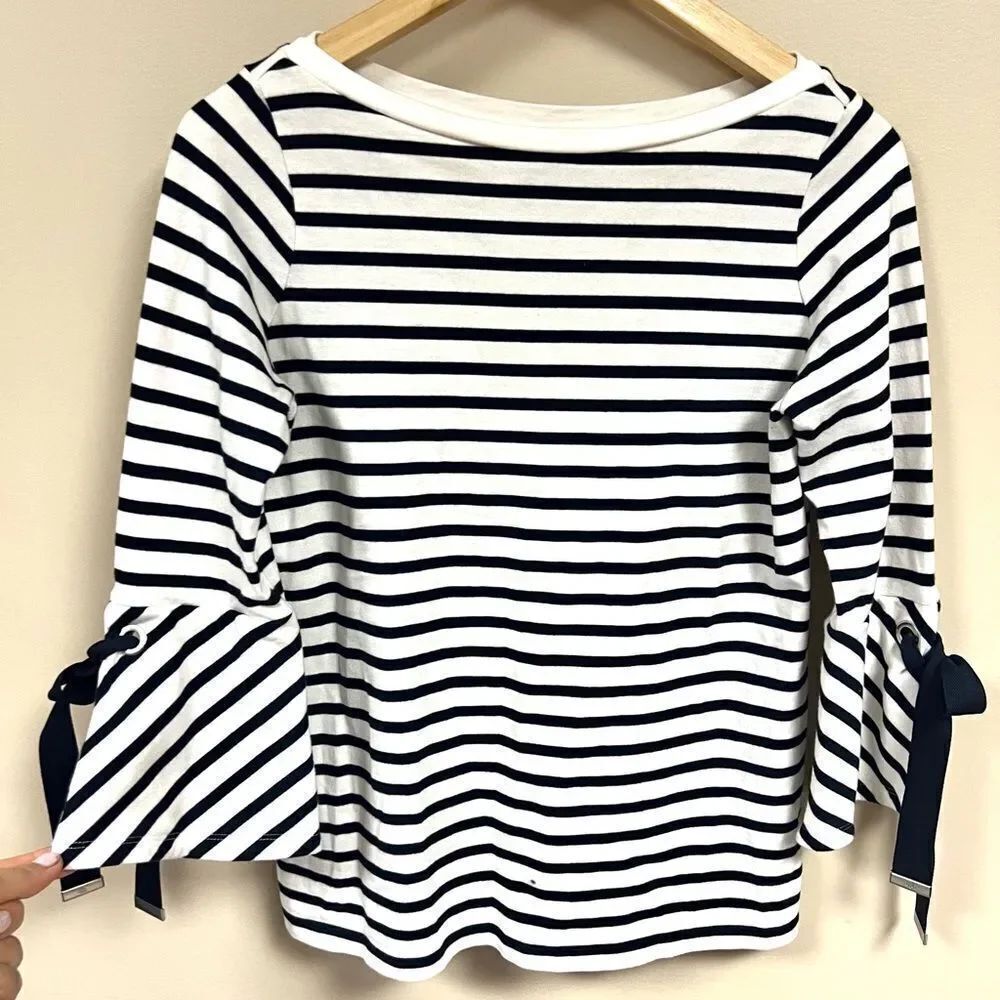 Ralph Lauren navy/ white striped top XS